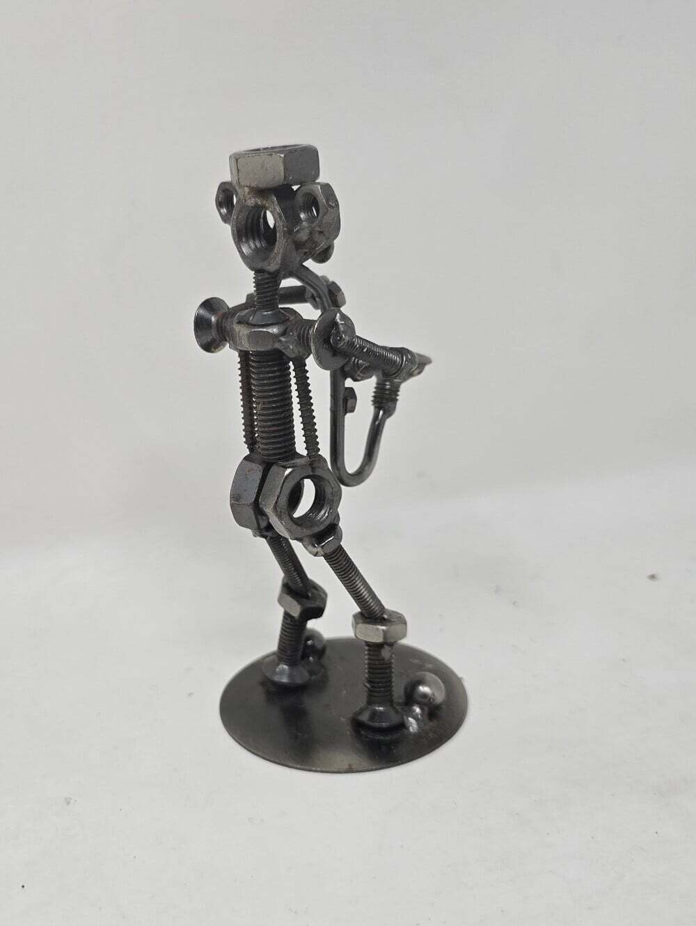 Nut Screws Bolts Figurine Metal Saxophone Player Music Folk Art Vintage 80s 90s - Picture 10 of 14